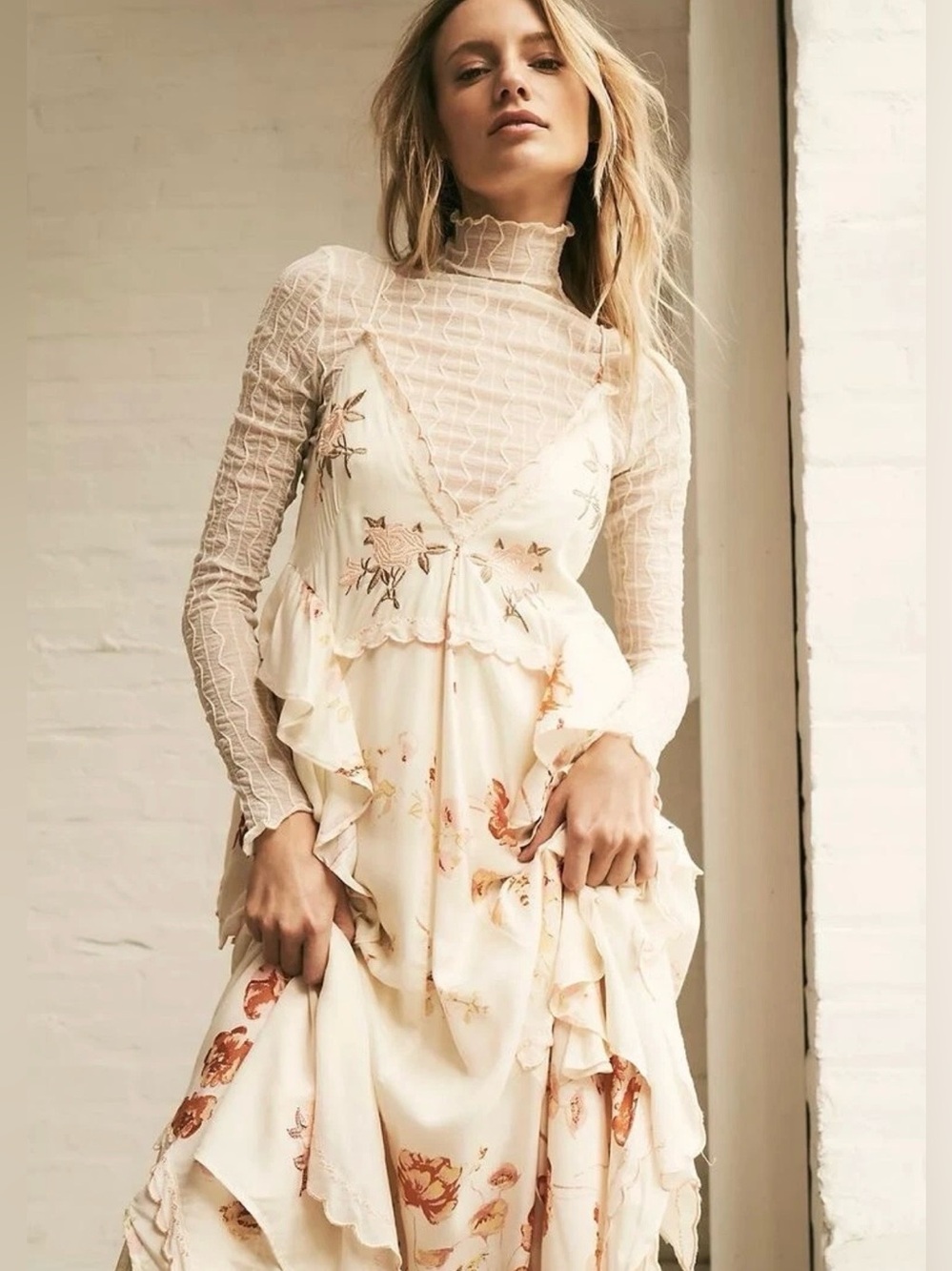 NWOT Free People Aubrey Embroidered Maxi Dress - Picture 6 of 15